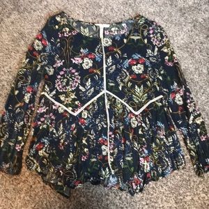 Navy with fall color flowers